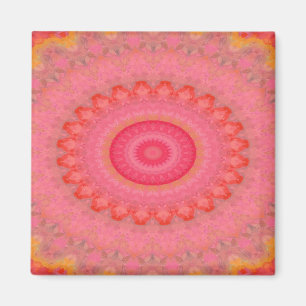 Gigi Pink, Orange und Gelb Mandala Magnet