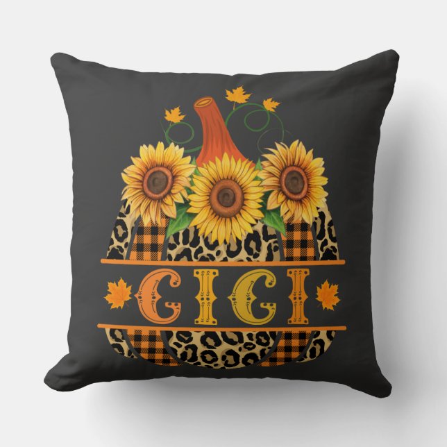 GiGi Pumpkin Leopard Print Sunflower Buffalo Karie Kissen (Vorderseite)