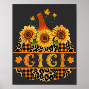 GiGi Pumpkin Leopard Print Sunflower Buffalo Karie Poster