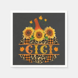 GiGi Pumpkin Leopard Print Sunflower Buffalo Karie Serviette