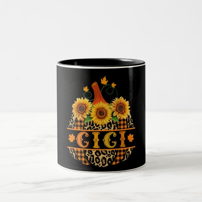 GiGi Pumpkin Leopard Print Sunflower Buffalo Karie Zweifarbige Tasse (Mittel)