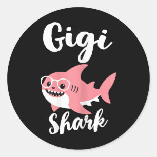 Gigi Shark Mother's Day Oma Funny Runder Aufkleber