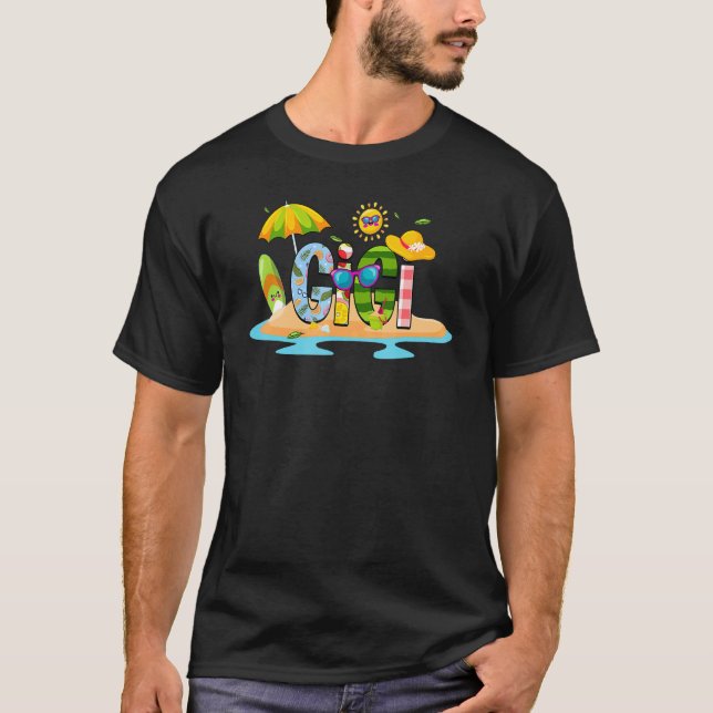 Gigi Sommerurlaub Beach Matching Familienreise Mo T-Shirt (Vorderseite)