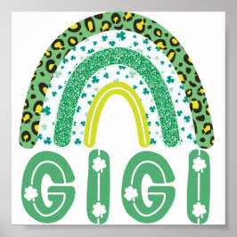 Gigi St Patricks Day Irish Großmutter Rainbow Poster