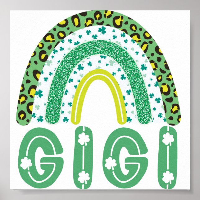 Gigi St Patricks Day Irish Großmutter Rainbow Poster (Vorne)