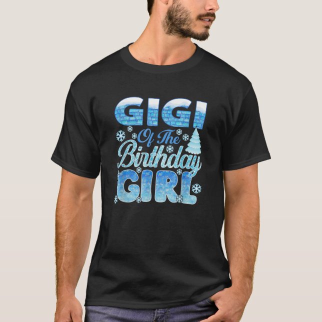 Gigi The Birthday Girl Snowflakes Themed Matchi T-Shirt (Vorderseite)