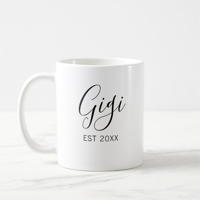 Gigi und Papa Grandeleltern Schwangerschaftsankünd Kaffeetasse (Links)