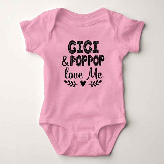 Gigi und PopPop Liebe ln Baby Strampler (Vorderseite)