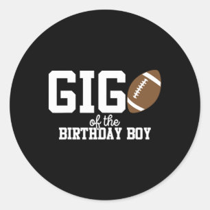 Gigi vom Geburtstag Boy Football Lover First Birt Runder Aufkleber