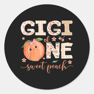 Gigi von One Sweet Peach 1. Geburtstagsmädchen-Par Runder Aufkleber