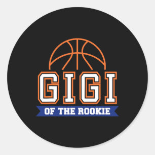 Gigi von Rookie 1. Geburtstag Basketball Thema Mat Runder Aufkleber