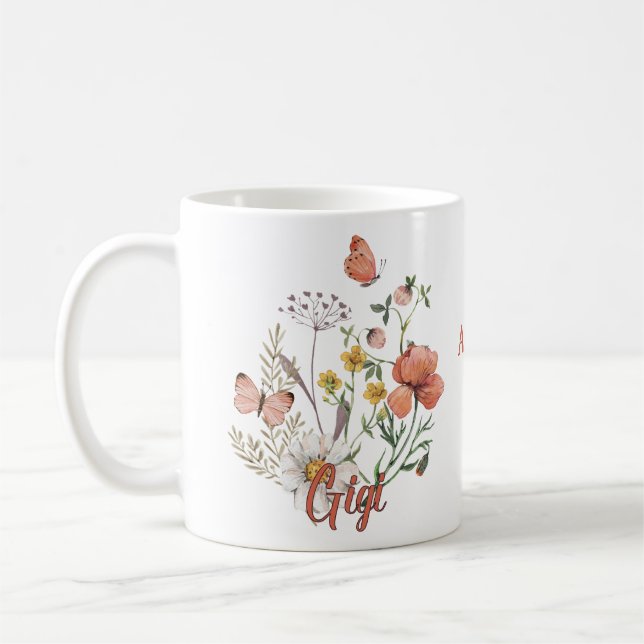 Gigi Wildblume Floral Personalisierte Tasse (Links)