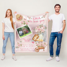 Gigi Wir Liebe Sie Foto Rosa Floral | Skripttext