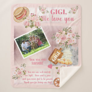 Gigi Wir Liebe Sie Foto Rosa Floral   Skripttext Sherpadecke