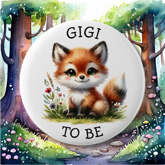 Gigi | Woodland Themed Baby Dusche Button (Von Creator hochgeladen)