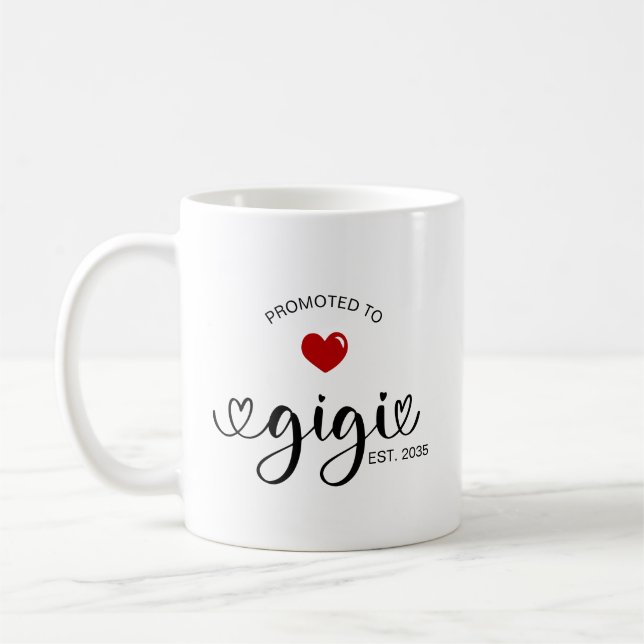 Gigi wurde zur Oma ernannt Geschenk Kaffeetasse (Links)