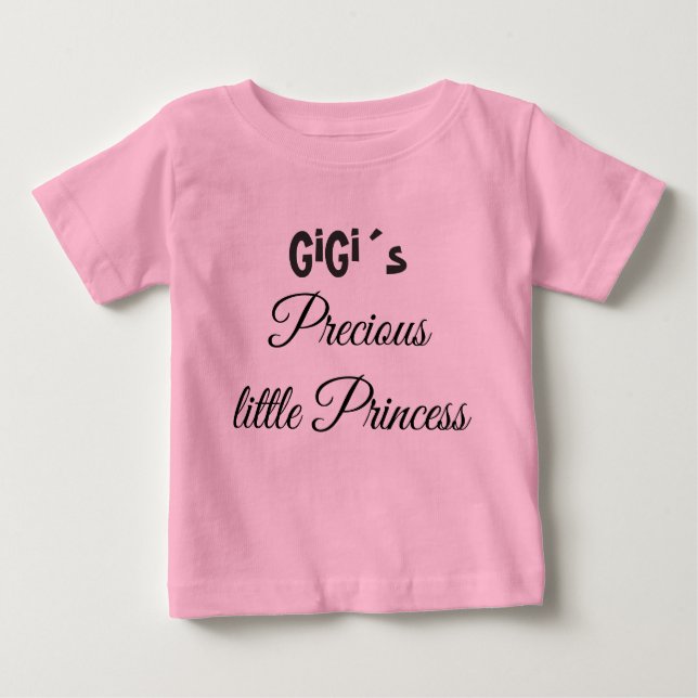 GIGI'S KLEINE PRINCESS, GRANDMA'S BABY MIRL PINK BABY T-SHIRT (Vorderseite)