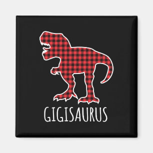 Gigisaurus Buffalo Kariert Dinosaurier Lustig Pass Magnet