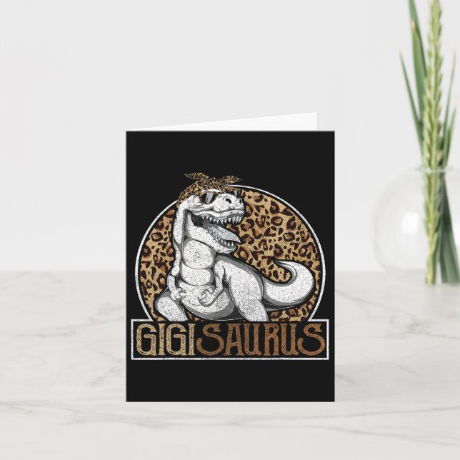 Gigisaurus Dinosaur Gigi Leopard Shirts Karte (Vorderseite)