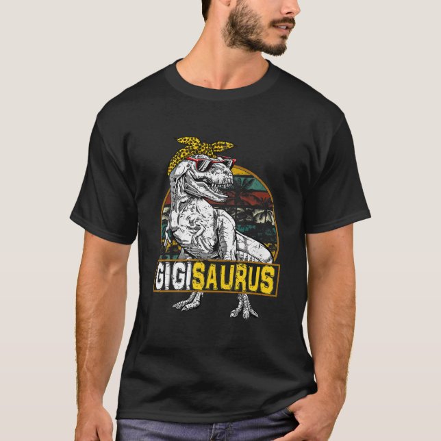Gigisaurus Leopard T Rex Dinosaur Gigi Saurus Moth T-Shirt (Vorderseite)