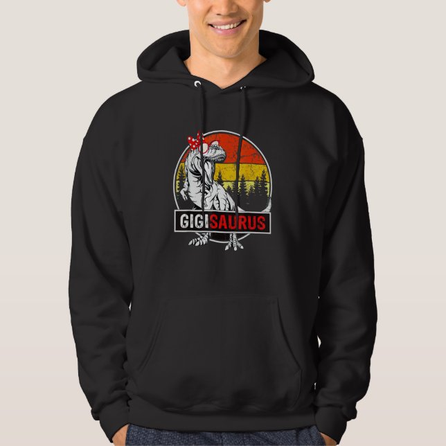 Gigisaurus Rex Dinosaur  Gigi Saurus Mutter Famili Hoodie (Vorderseite)