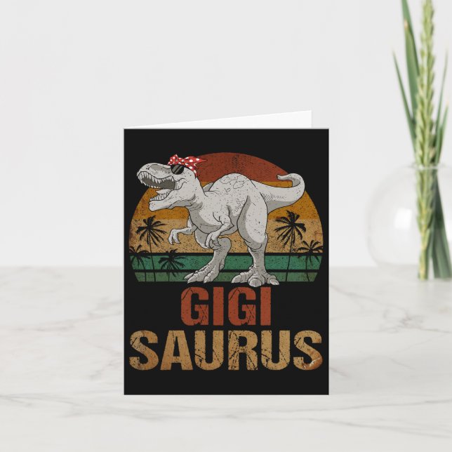 Gigisaurus T Rex Dinosaurier Gigi Saurus Muttertag Karte (Vorderseite)