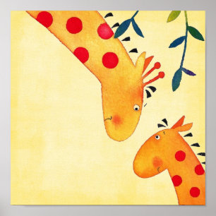 Gigraffenmauer am Kinderzimmer Poster