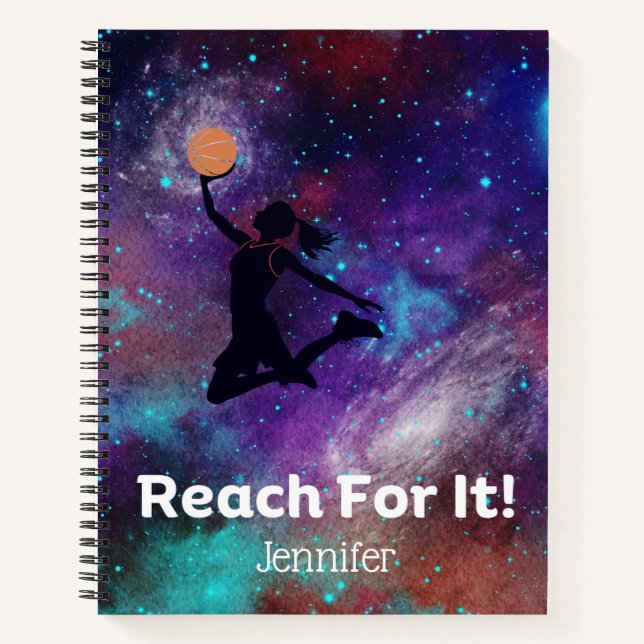 Giirls Basketball Motivational Spiral Notebook Notizbuch (Vorderseite)