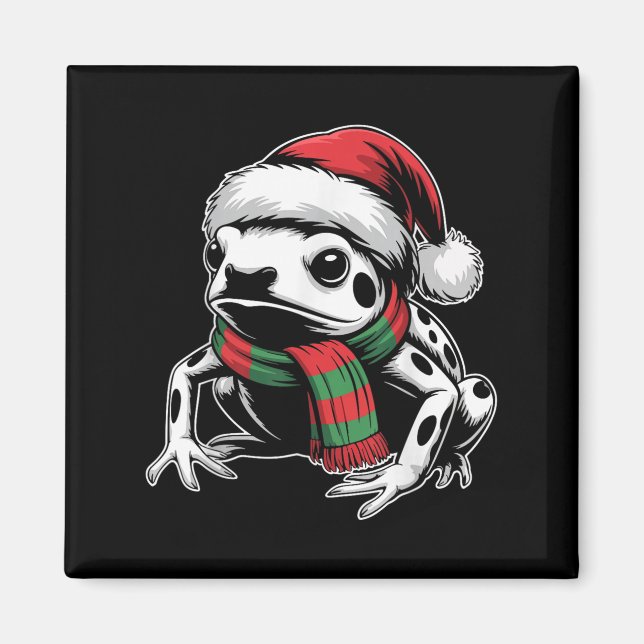 Giison Dart Frosch Xmas Weihnachtsmannmütze Scarf  Magnet (Vorne)