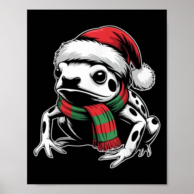 Giison Dart Frosch Xmas Weihnachtsmannmütze Scarf  Poster (Vorne)
