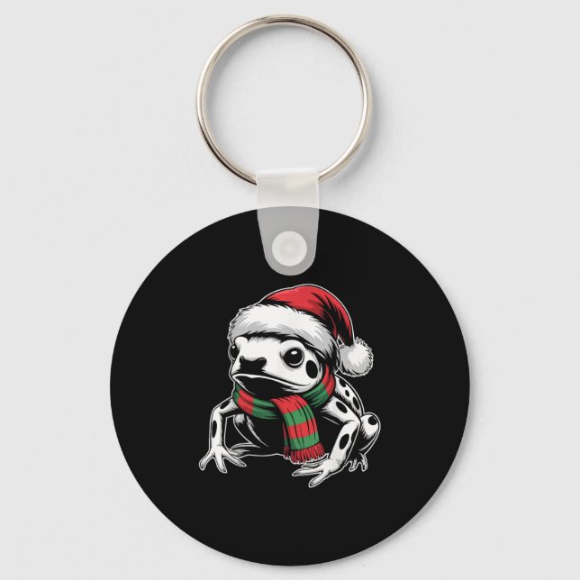 Giison Dart Frosch Xmas Weihnachtsmannmütze Scarf  Schlüsselanhänger (Vorderseite)