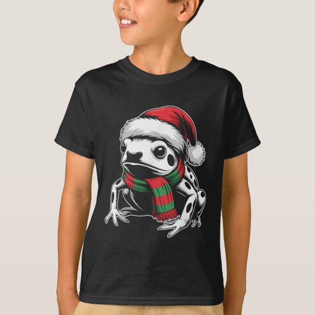 Giison Dart Frosch Xmas Weihnachtsmannmütze Scarf  T-Shirt (Vorderseite)