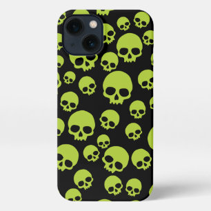 Giison Green Random Skulls Muster iPhone 13 Hülle