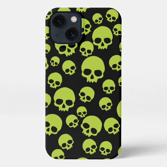 Giison Green Random Skulls Muster iPhone Hülle (Rückseite)