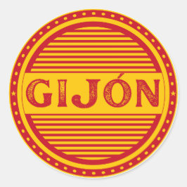 Gijón City Pride Emblem – Spanische Identität Runder Aufkleber