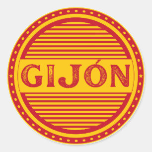 Gijón City Pride Emblem – Spanische Identität Runder Aufkleber