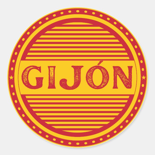 Gijón City Pride Emblem – Spanish Identity Runder Aufkleber (Vorderseite)