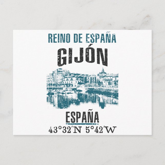 Gijón Postkarte (Vorderseite)
