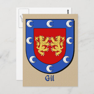 Gil Ancestral Heraldic Shield Postkarte