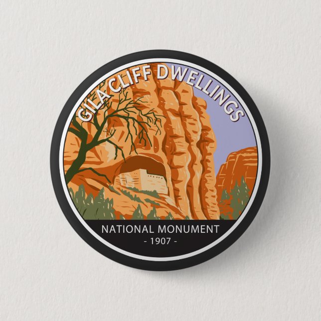Gila Cliff Dwellings National Monument Circle Button (Vorderseite)