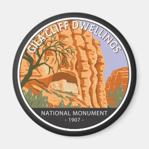 Gila Cliff Dwellings National Monument Circle Magnet