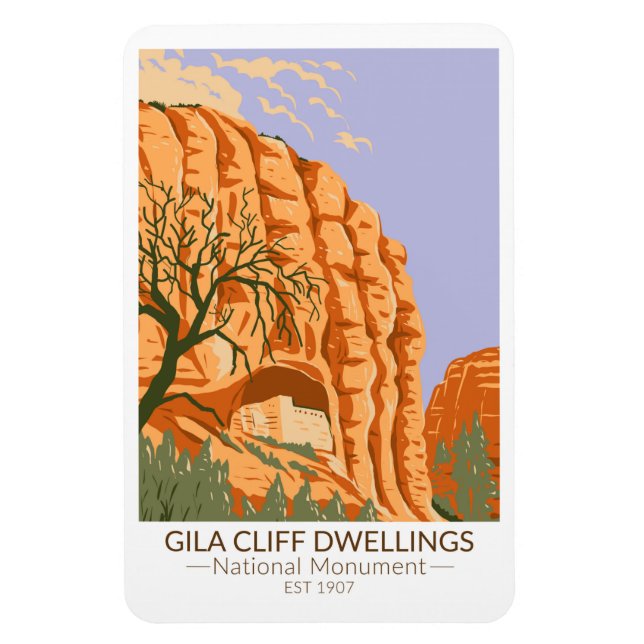 Gila Cliff Dwellings National Monument New Mexico Magnet (Vertikal)