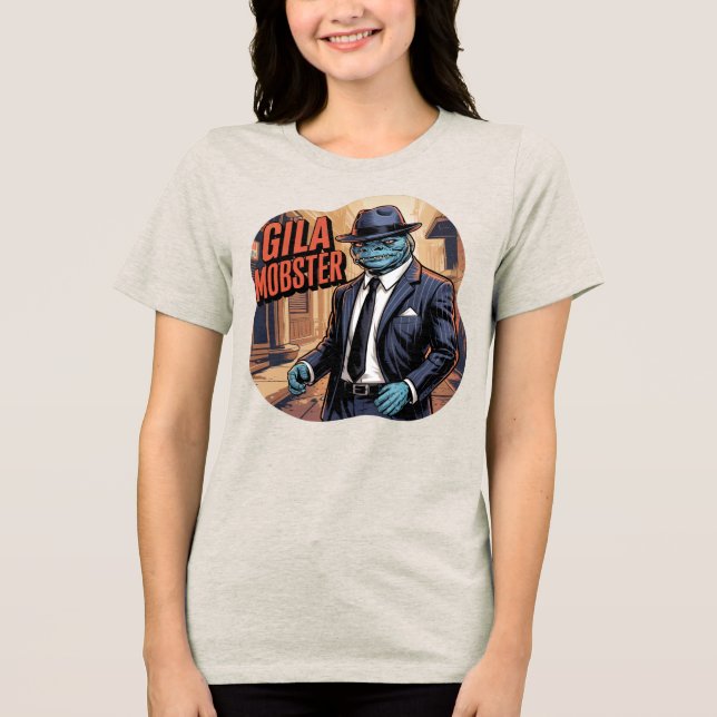 Gila Mobster Illustration Combo Creature Funny Tri-Blend Shirt (Vorderseite)
