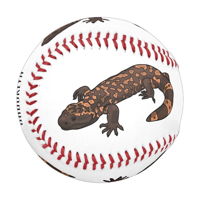 Gila Monster Cartoon Illustration Baseball (Vorderseite Links)