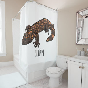 Gila Monster Cartoon Illustration Duschvorhang