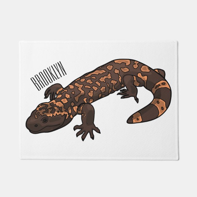 Gila Monster Cartoon Illustration Fußmatte (Vorderseite)