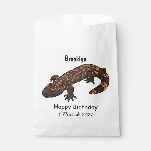 Gila Monster Cartoon Illustration Geschenktütchen (Vorderseite)