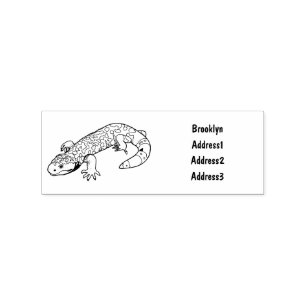 Gila Monster Cartoon Illustration Gummistempel