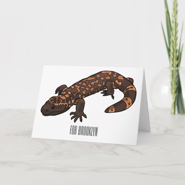 Gila Monster Cartoon Illustration Karte (Vorderseite)