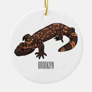 Gila Monster Cartoon Illustration Keramik Ornament